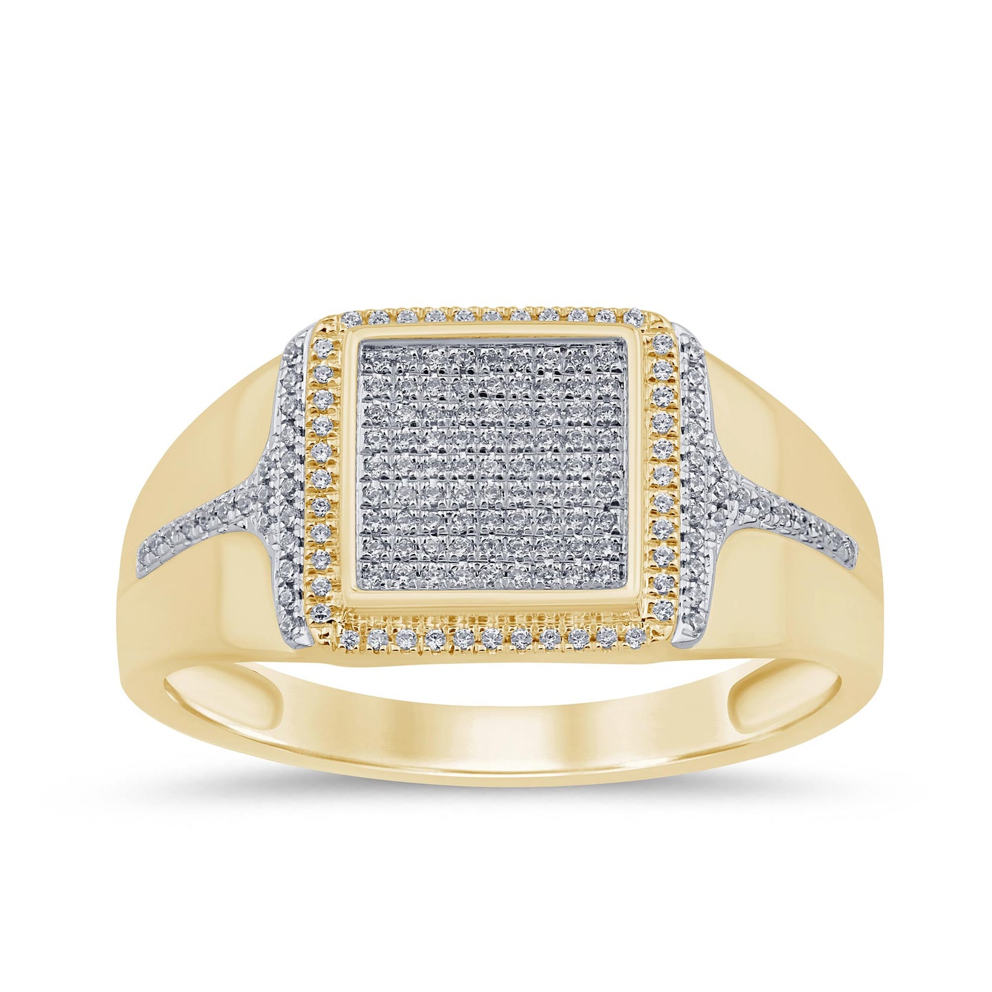 10K Yellow Gold 0.20 Cttw Diamond Mens Ring