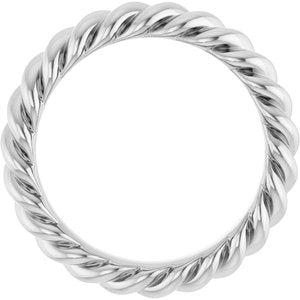 14K X1 White Gold Skinny Rope Band