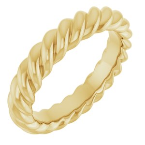 14K Yellow Or White Or Rose Gold Or Sterling Silver Or Platinum Skinny Rope Band