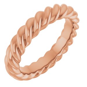18K Yellow Or White Or Rose Gold Skinny Rope Band