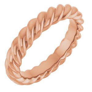 18K Yellow Or White Or Rose Gold Skinny Rope Band