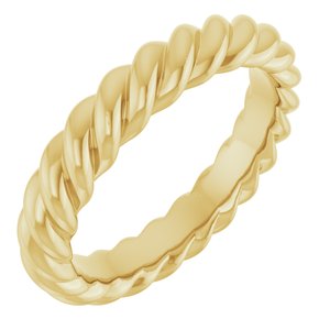 18K Yellow Or White Or Rose Gold Skinny Rope Band