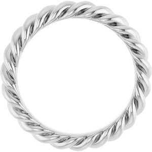 14K X1 White Gold Skinny Rope Band