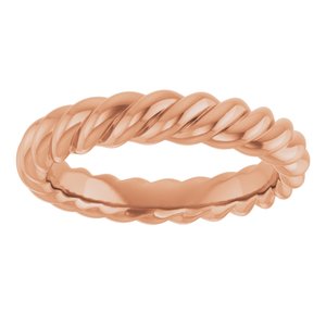 18K Yellow Or White Or Rose Gold Skinny Rope Band