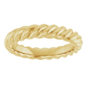 18K Yellow Or White Or Rose Gold Skinny Rope Band