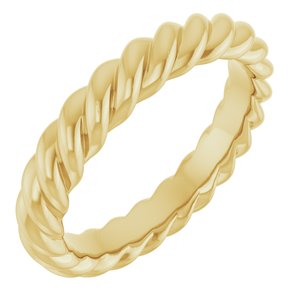18K Yellow Or White Or Rose Gold Skinny Rope Band