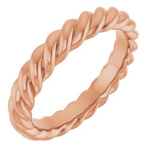 14K Yellow Or White Or Rose Gold Or Sterling Silver Or Platinum Skinny Rope Band