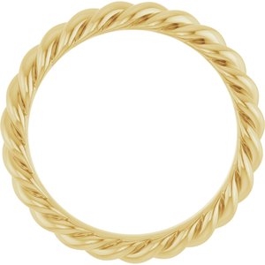 14K Yellow Gold 3.5 mm Skinny Rope Band