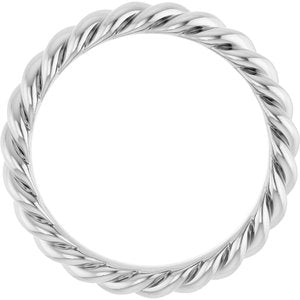 Continuum Sterling Silver Skinny Rope Band