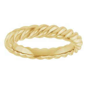 18K Yellow Or White Or Rose Gold Skinny Rope Band