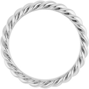 14K X1 White Gold Skinny Rope Band