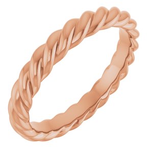 18K Yellow Or White Or Rose Gold Skinny Rope Band