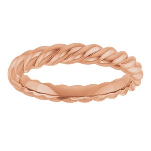 14K Yellow Or White Or Rose Gold Or Sterling Silver Or Platinum Skinny Rope Band