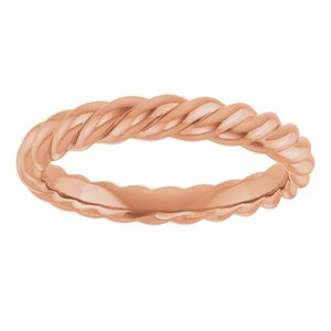 18K Yellow Or White Or Rose Gold Skinny Rope Band