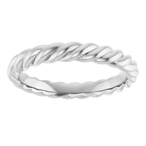 14K Yellow Or White Or Rose Gold Or Sterling Silver Or Platinum Skinny Rope Band