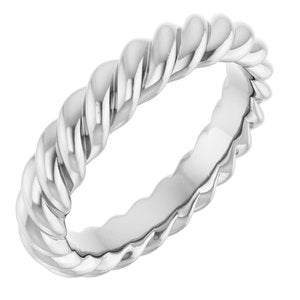 18K Yellow Or White Or Rose Gold Skinny Rope Band