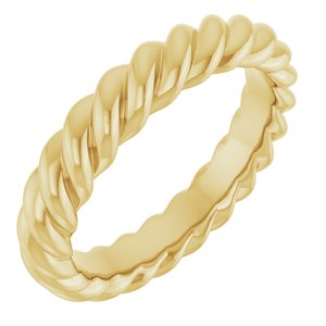 14K Yellow Or White Or Rose Gold Or Sterling Silver Or Platinum Skinny Rope Band