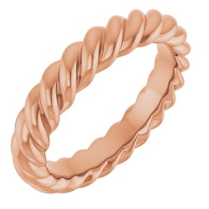 18K Yellow Or White Or Rose Gold Skinny Rope Band