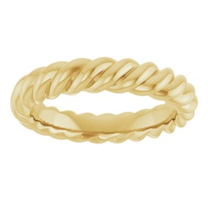 18K Yellow Or White Or Rose Gold Skinny Rope Band