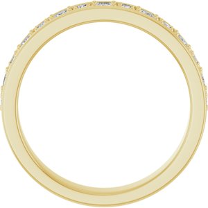 14K Yellow Gold Square 2 X 2 Mm 1/2 Ctw Natural Diamond Band Size 10