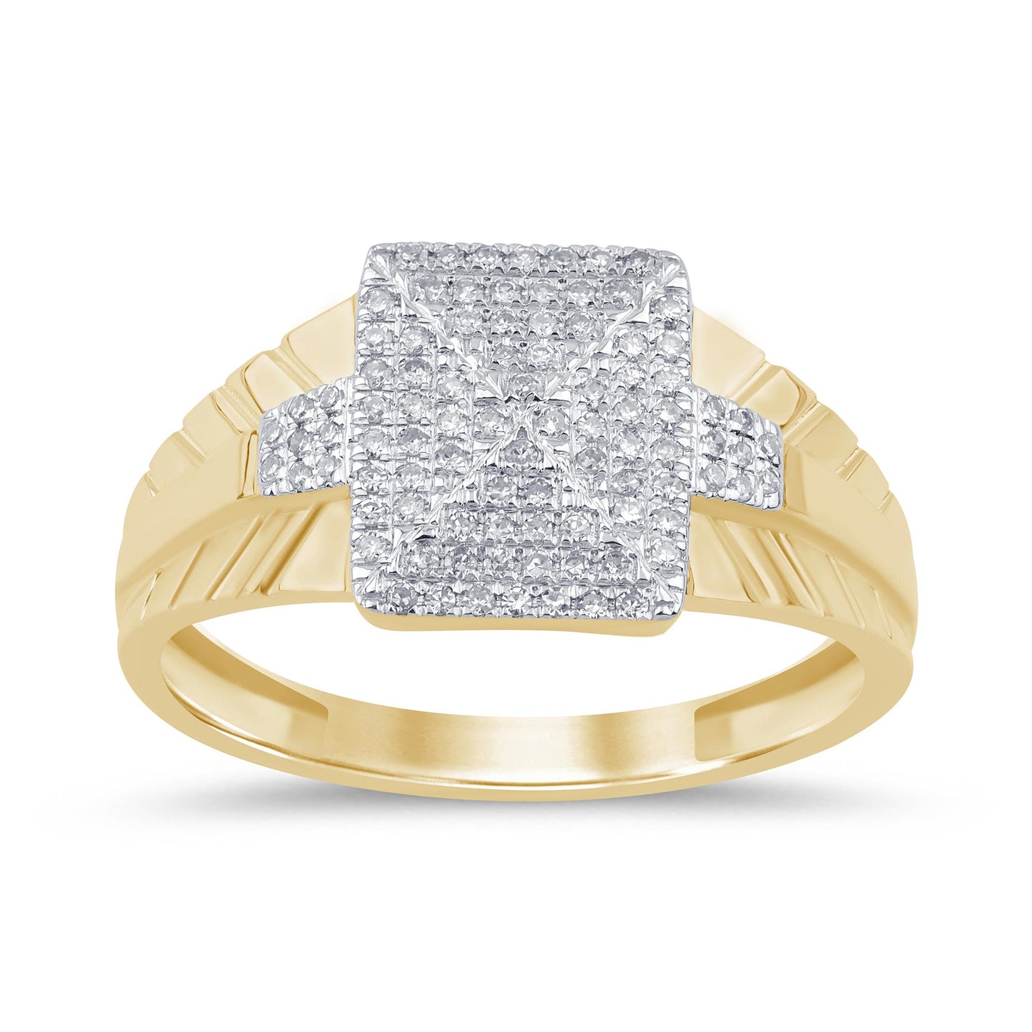 10K Yellow Gold 0.24 Cttw Diamond Mens Ring