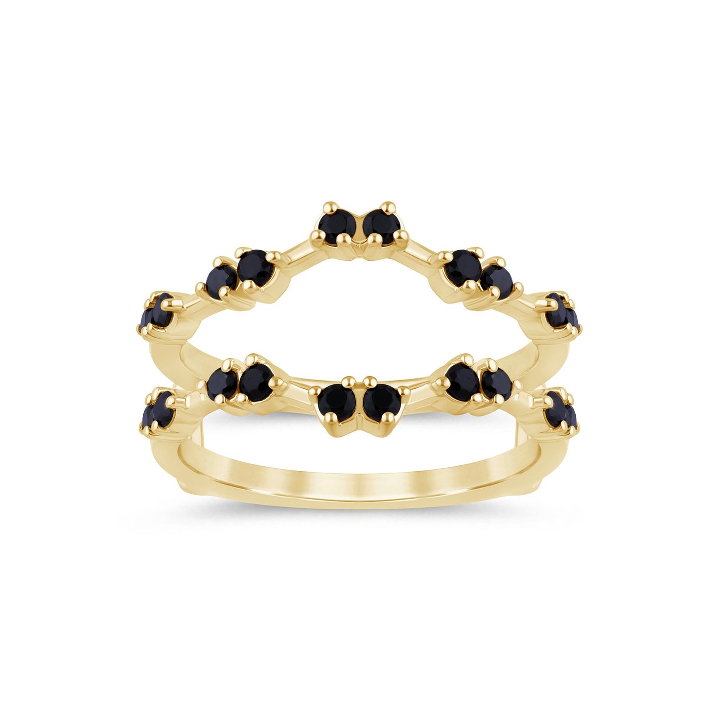 14K Yellow Or White Gold Black Diamond Ladies Ring Enhancer