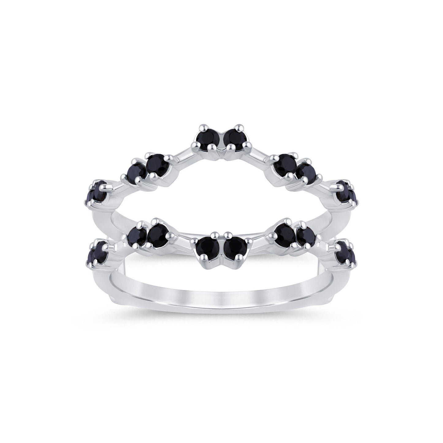 14K Yellow Or White Gold Black Diamond Ladies Ring Enhancer