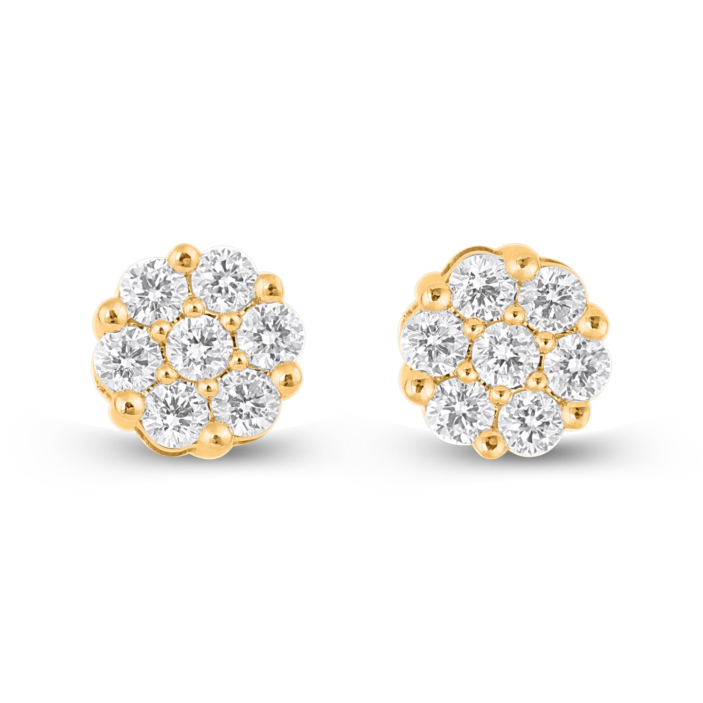 14K Yellow Or White Gold 0.31-0.32 Cttw Lab Grown Diamond Flower Earrings