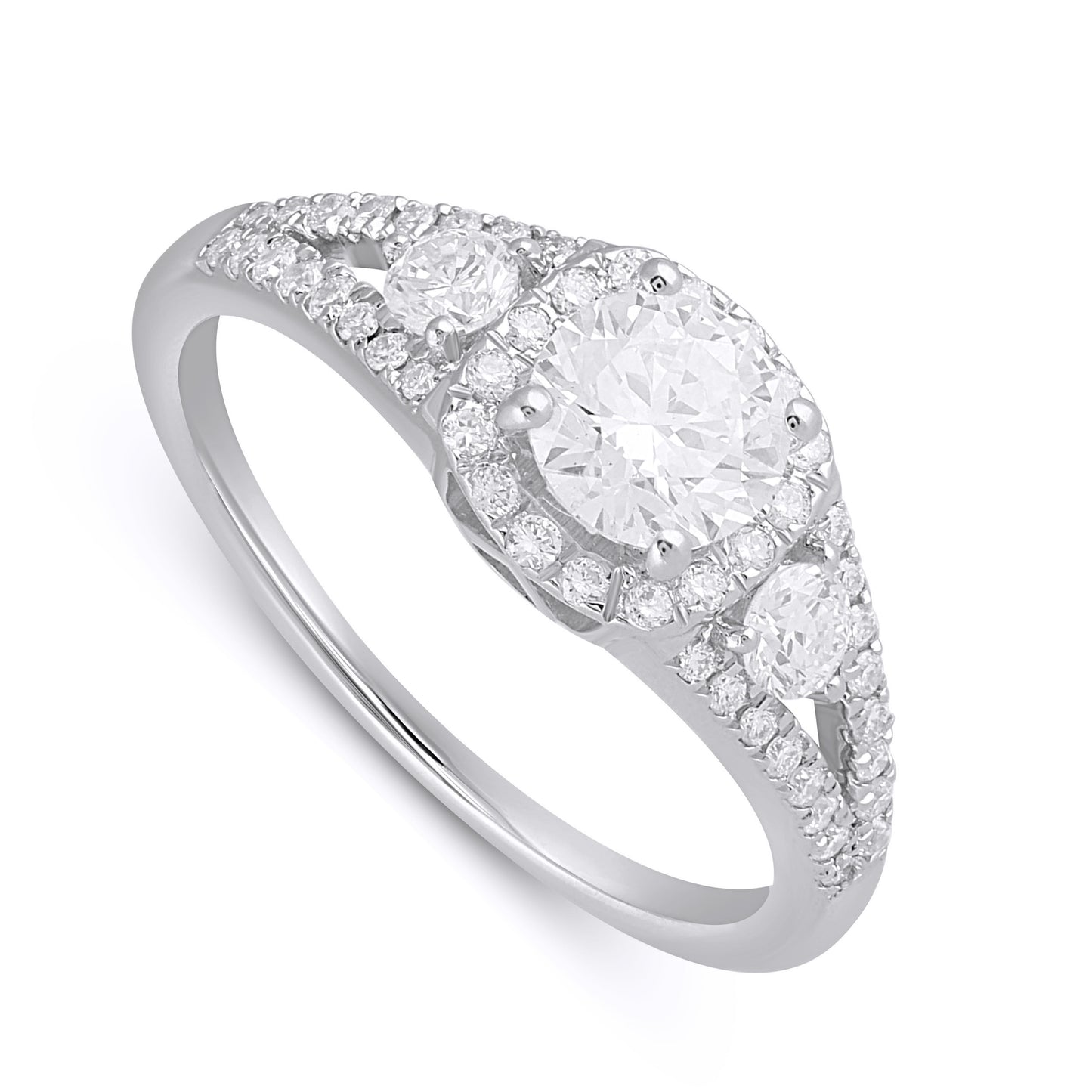 14K White Gold  1.13-1.18 Cttw Lab Grown Diamond Ladies Ring
