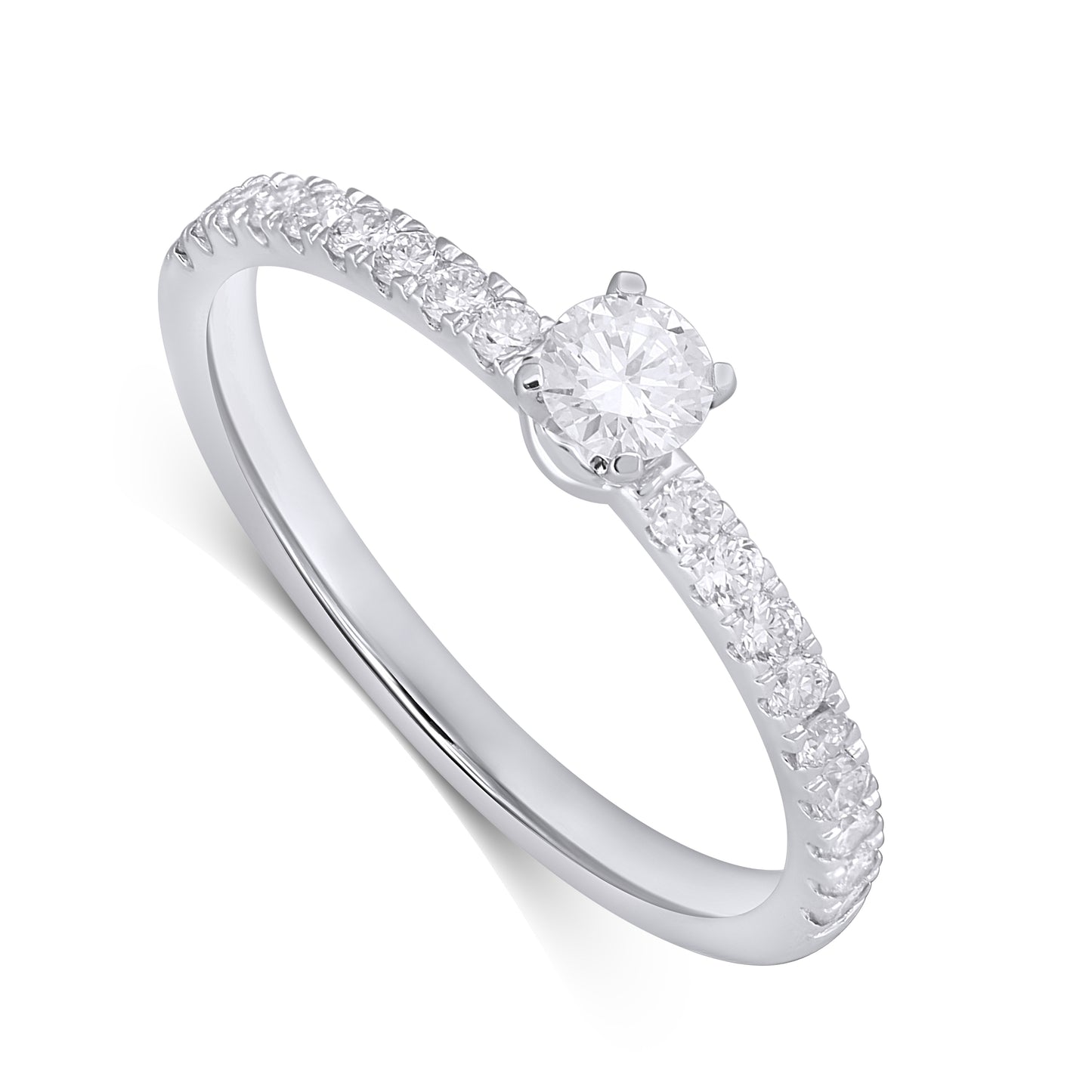 14K White Gold  0.48 Cttw Lab Grown Diamond Ladies Ring