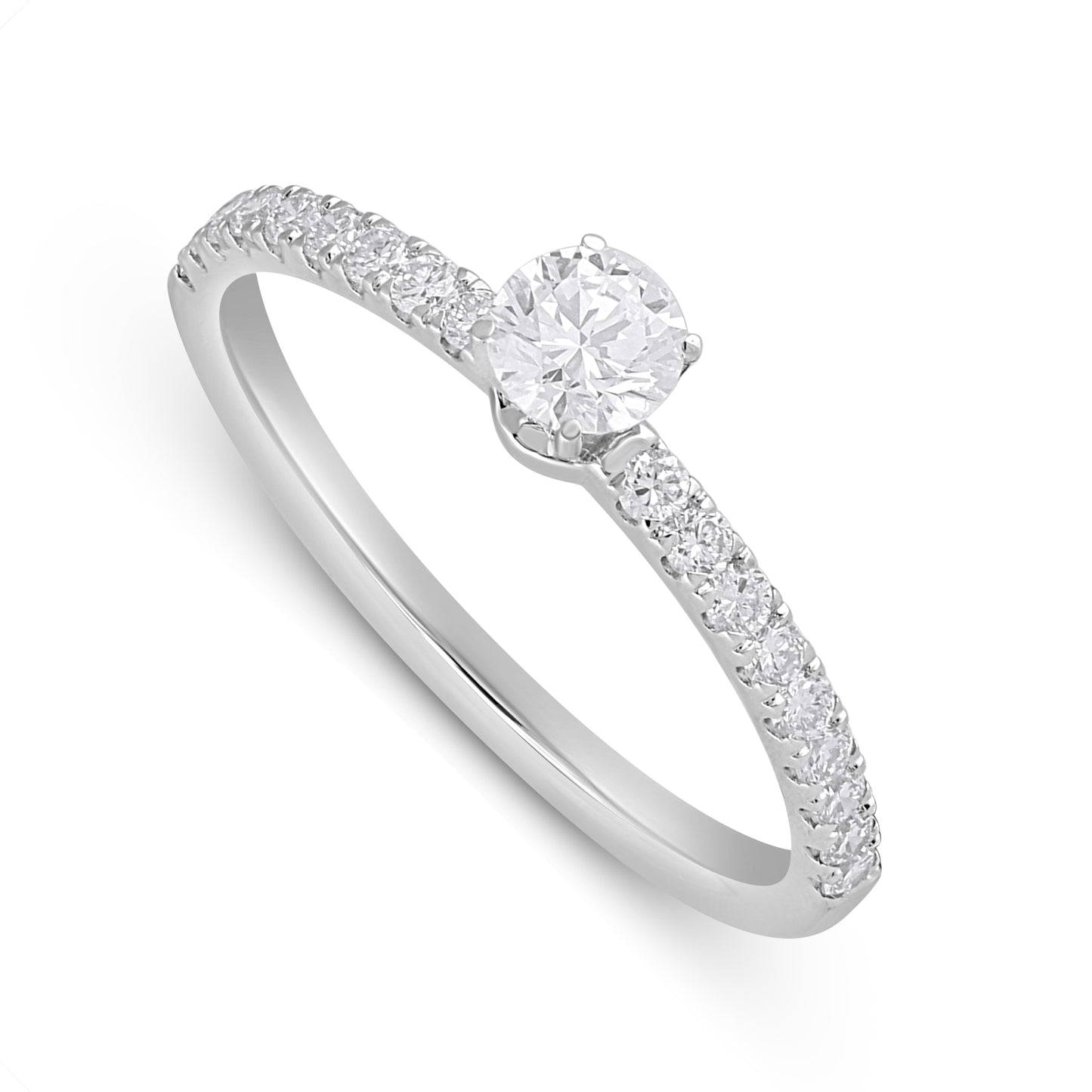14K White Gold  0.60-0.62 Cttw Lab Grown Diamond Ladies Ring