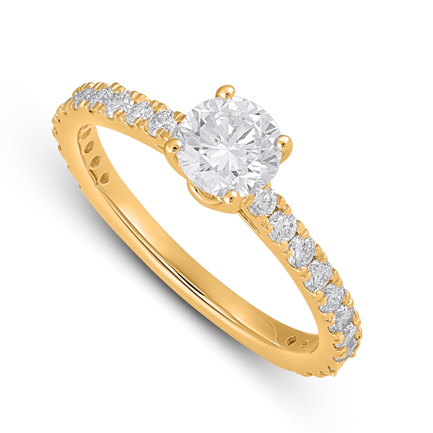 14K Yellow Or White Gold 1.30-1.31 Cttw Lab Grown Diamond Ladies Ring