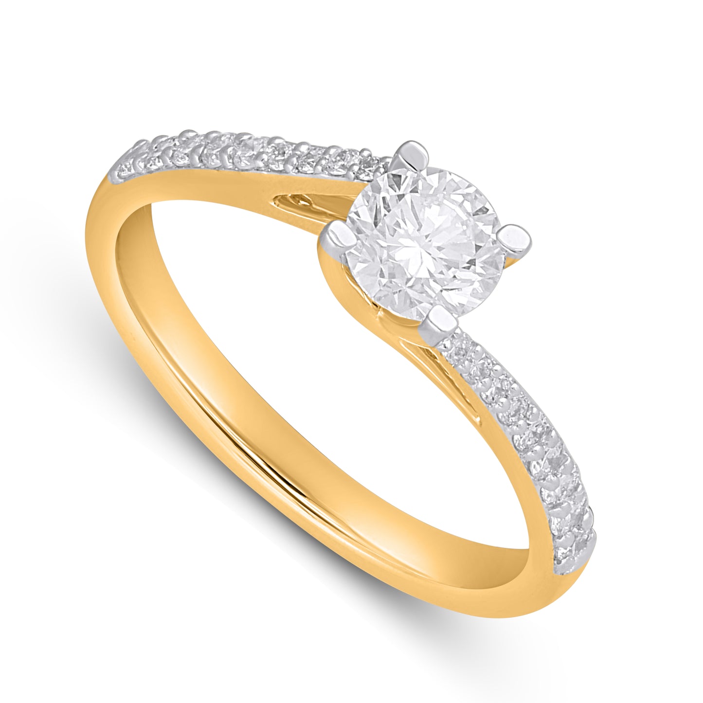 14K Yellow Gold 0.73-0.75 Cttw Lab Grown Diamond Ladies Ring