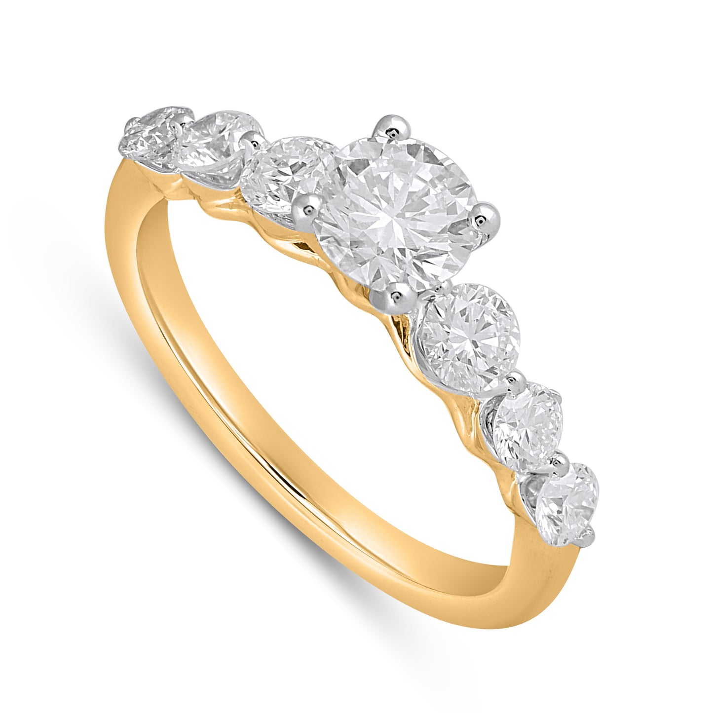 14K Yellow Gold 1.55-1.57 Cttw Lab Grown Diamond Ladies Ring