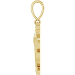 14K Yellow Gold 22 X 16.7 Mm Polished Dolphin Pendant