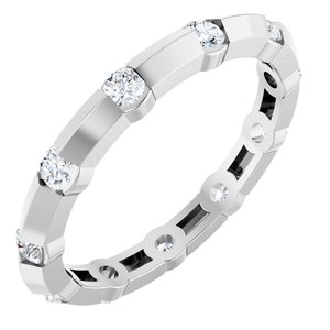 14K White Gold Round 2.3 Mm G-H Si 1/2 Ctw Natural Diamond Eternity Band Size 7