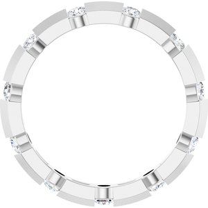 14K White Gold Round 2.3 Mm F+ Vs 1/2 Ctw Lab-Grown Diamond Eternity Band Size 7