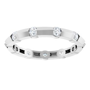 14K White Gold Round 2.3 Mm F+ Vs 1/2 Ctw Lab-Grown Diamond Eternity Band Size 7