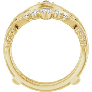 14K Yellow Gold Lab-Grown Diamond Straight Baguette 4.7 X 3.1 Mm Lab-Grown Diamond Polished 1 1/8 Ctw Lab-Grown Diamond Ring Guard Size 7