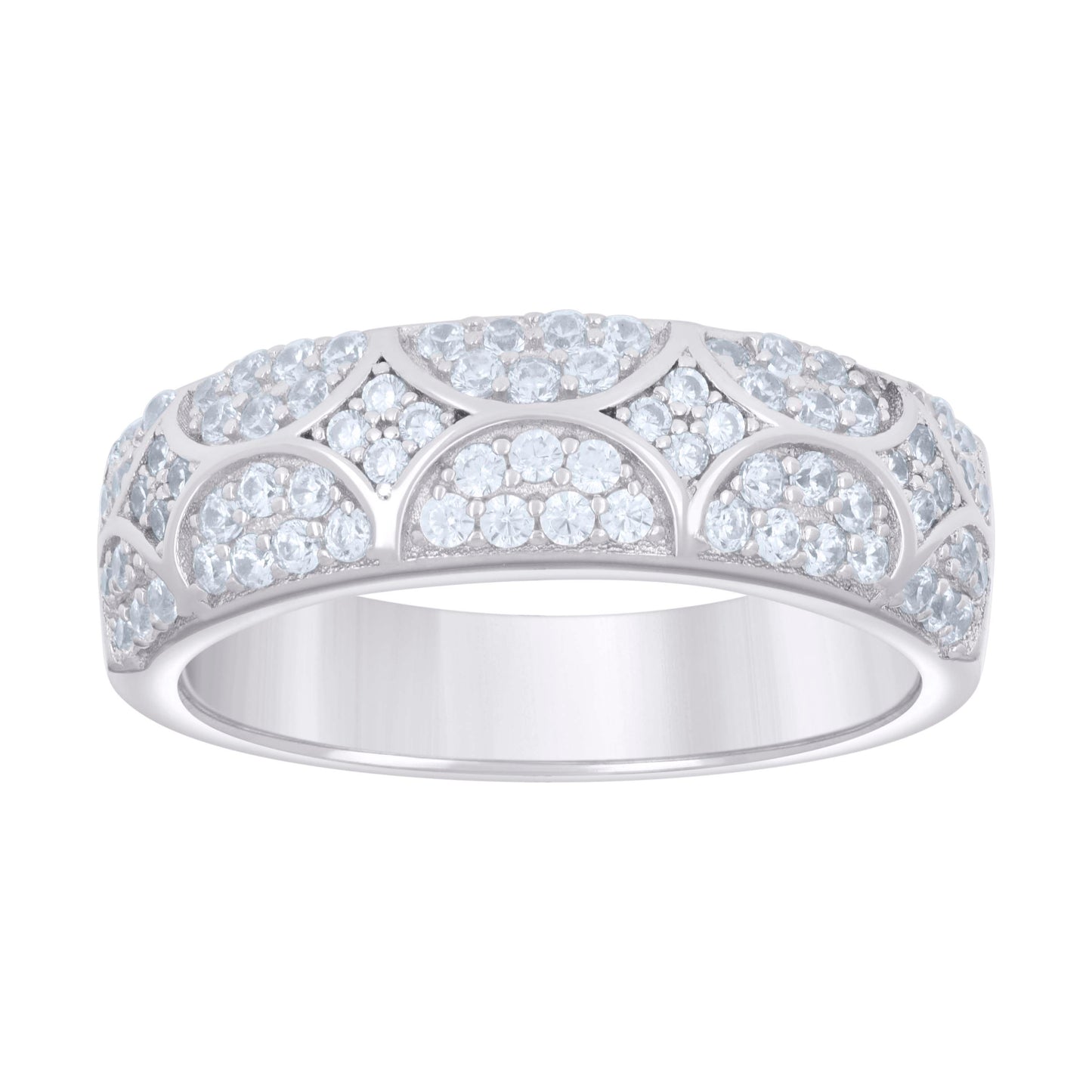 Sterling Silver Men's Cubic-Zirconia Fashion Bridal Anniversary Engagement Wedding Band Ring