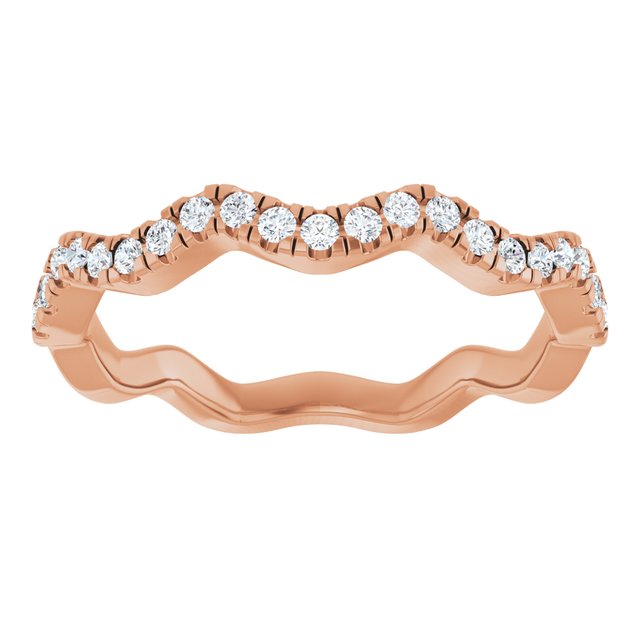 14K Yellow Or White Or Rose Gold Or Platinum Round 1.3Mm Si1-Si2, G-H Polished 1/4 Ctw Lab-Grown Diamond Accented Matching Band, Size 7