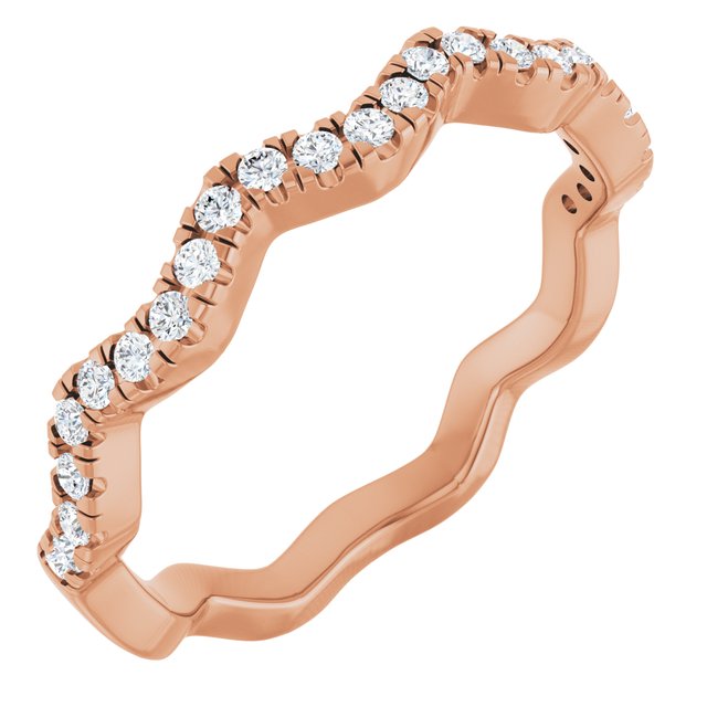 14K Yellow Or White Or Rose Gold Or Platinum Round 1.3Mm Si1-Si2, G-H Polished 1/4 Ctw Lab-Grown Diamond Accented Matching Band, Size 7