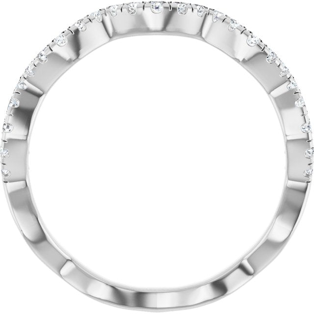 14K Yellow Or White Or Rose Gold Or Platinum Round 1.3Mm Si1-Si2, G-H Polished 1/4 Ctw Lab-Grown Diamond Accented Matching Band, Size 7