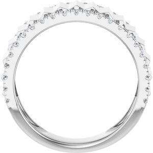 14K White Gold Lab-Grown Diamond Round 1.7 Mm Polished 9/10 Ctw Lab-Grown Diamond Mens Band Size 10