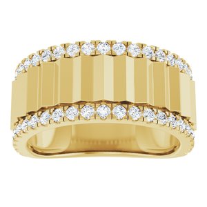 14K Yellow Gold Lab-Grown Diamond Round 1.7 Mm Polished 9/10 Ctw Lab-Grown Diamond Mens Band Size 10
