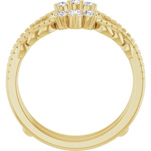 14K Yellow Gold Lab-Grown Diamond Round 2.4 Mm Lab-Grown Diamond Polished 1/3 Ctw Lab-Grown Diamond Ring Guard Size 7