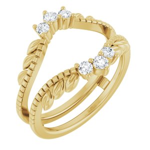 14K Yellow Gold Lab-Grown Diamond Round 2.4 Mm Lab-Grown Diamond Polished 1/3 Ctw Lab-Grown Diamond Ring Guard Size 7