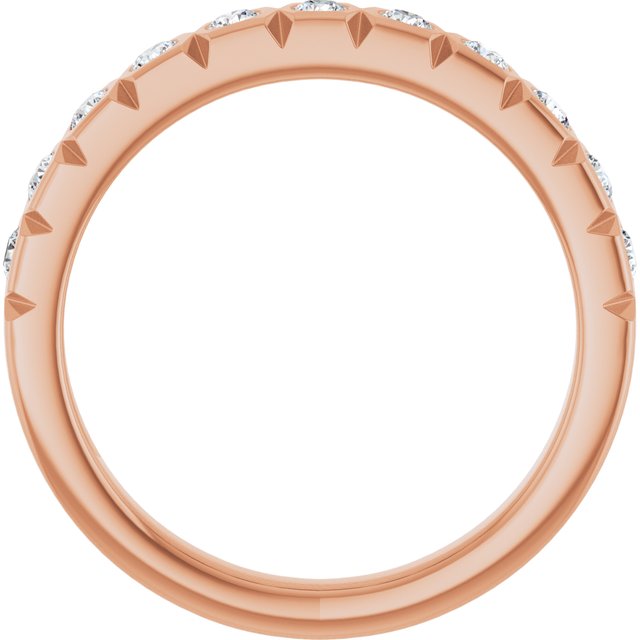 14K Yellow Or White Or Rose Gold Or Platinum Round 2Mm Si1-Si2, G-H Polished 3/8 Ctw Lab-Grown Diamond Accented Matching Band, Size 7