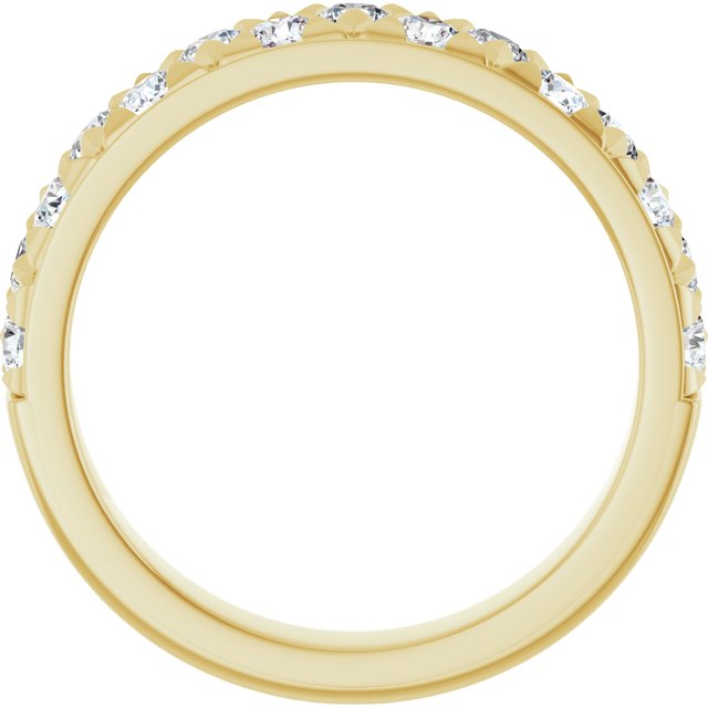14K Yellow Or White Or Rose Gold Or Platinum Round 2.5 Mm  Si1-Si2, G-H Polished 1 Ctw Lab-Grown Diamond Matching Band, Size 7