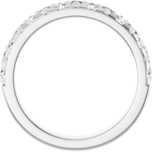 14K Yellow Or White Or Rose Gold Or Platinum Round 2.5 Mm  Si1-Si2, G-H Polished 1 Ctw Lab-Grown Diamond Matching Band, Size 7